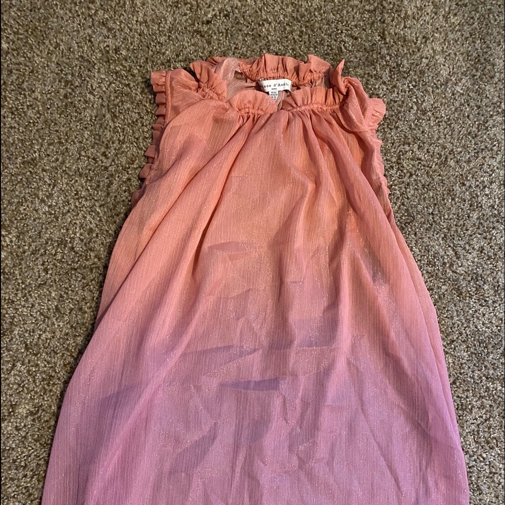 Sleeveless shear pink and orange top